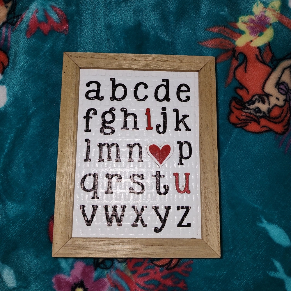 Framed Alphabet Wall Art with Red Accent